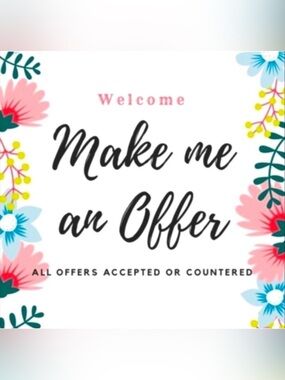 Make Me An Offer Decorative Welcome Sign - White with Pink Accents